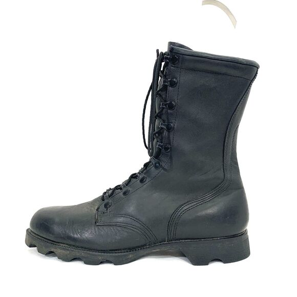 Vintage PJ Combat Boots Mens 8.5 R Black Leather 1988 Military main image 5